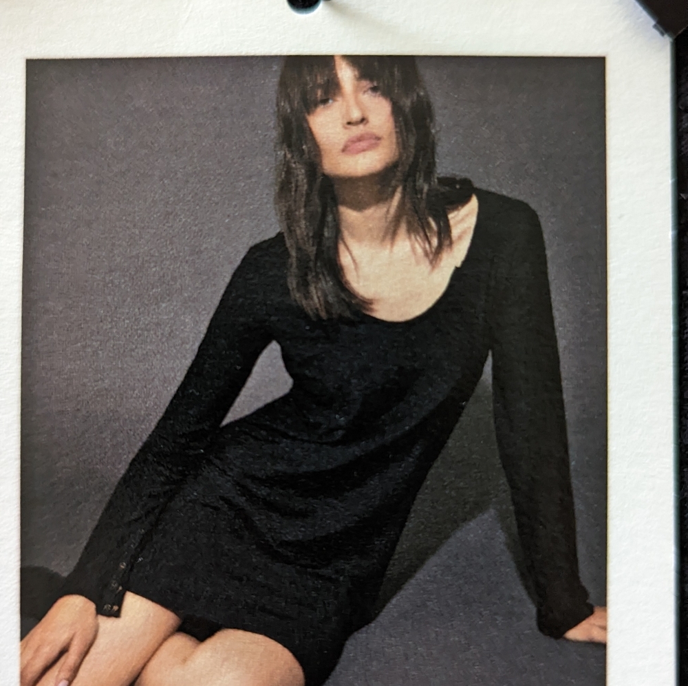 Camille Cut Off Snap Dress, jet black, Nation LTD, women's small